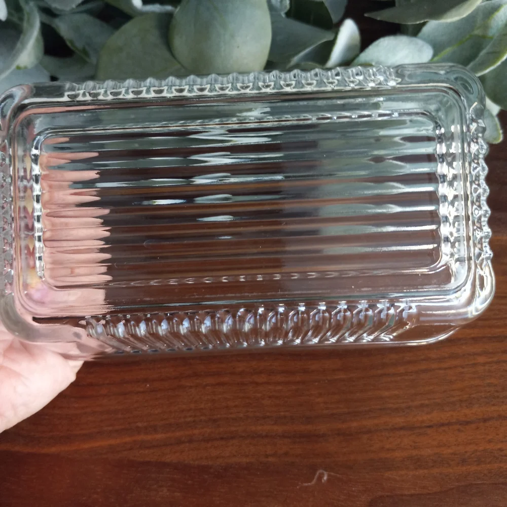 Vintage Pasabahce Glass Ribbed Refrigerator Dish with Lid - Picture 6 of 8